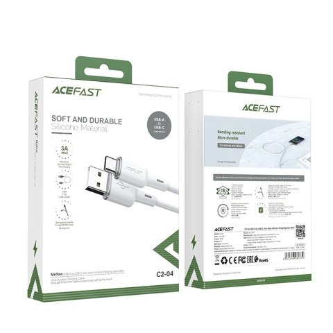 Kabel przewód USB - USB-C 3A 1.2m biały ACEFAST