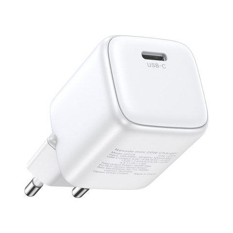 Szybka ładowarka sieciowa GaN 1x USB-C 30W PD Nexode Mini biała UGREEN