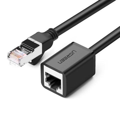 Przedłużacz kabla sieciowego LAN Ethernet RJ45 F/UTP Cat. 6 1000Mb/s 0.5m czarny
