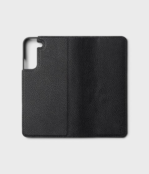 Skórzane etui pokrowiec z klapką do Galaxy S22+ Folio Signature czarny Ringke