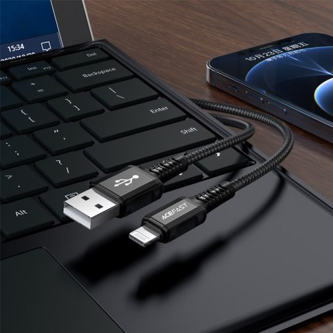 Kabel przewód MFI do iPhone USB - Lightning 2.4A 1.2m czarny ACEFAST