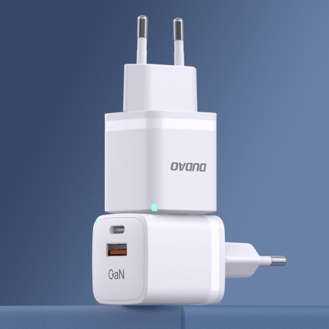 Ładowarka sieciowa GaN 33W PPS USB-C USB-A biała DUDAO
