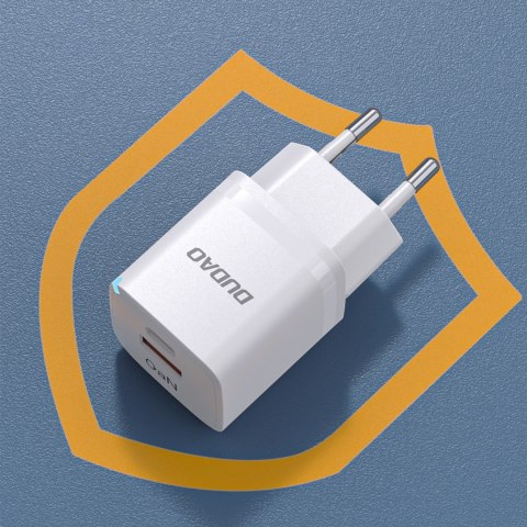 Ładowarka sieciowa GaN 33W PPS USB-C USB-A biała DUDAO
