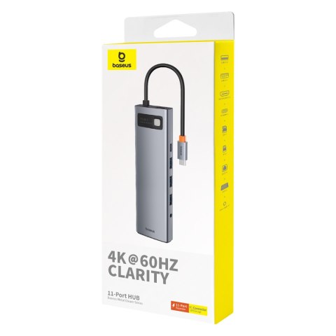 11w1 HUB adapter USB-C do USB-C PD 4x USB HDMI VGA AUX RJ45 SD TF szary BASEUS