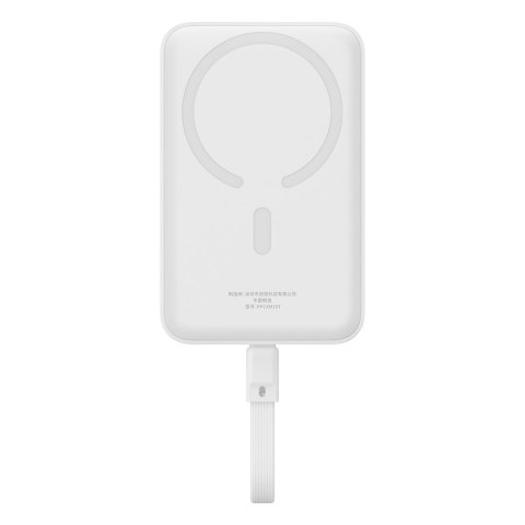 Mini Powerbank MagSafe 10000mAh 30W z kablem USB-C 0.3m biały BASEUS