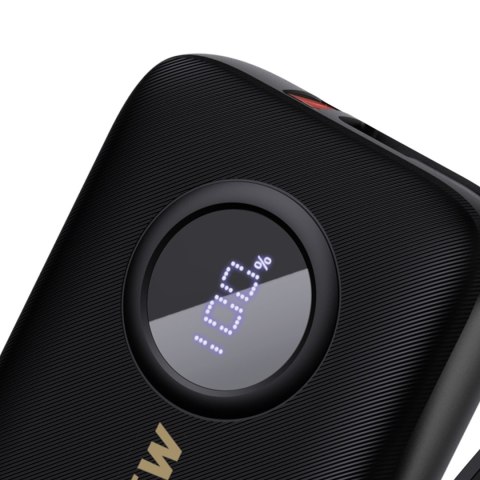 Powerbank 10000mAh z kablami USB-C / Lightning czarny DUDAO