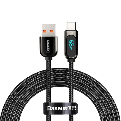 Kabel przewód Display Fast Charging Data USB-A - USB-C 66W 1m - czarny BASEUS