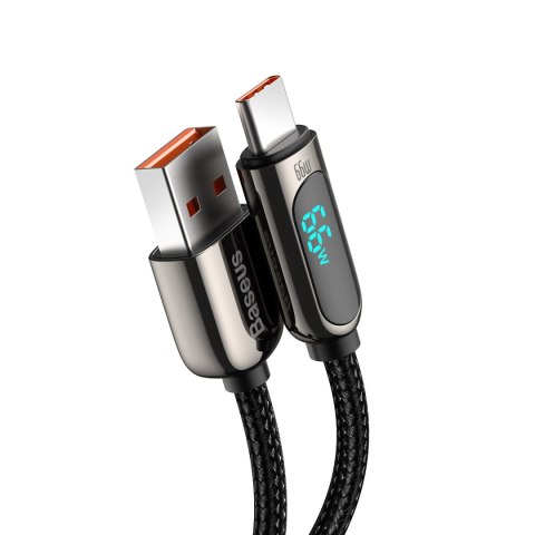 Kabel przewód Display Fast Charging Data USB-A - USB-C 66W 1m - czarny BASEUS