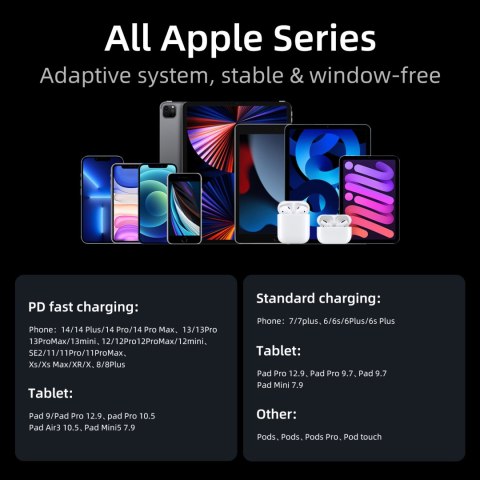 Kabel przewód kątowy do iPhone USB-C - Lightning 20W 480 Mbps 1.2m niebieski JOYROOM