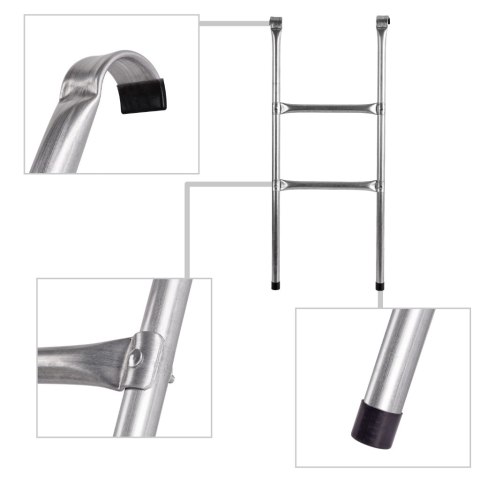 Drabinka do trampoliny ogrodowej schodki uniwersalna metalowa 86,5 x 37 cm Kik Sp. z o. o. Sp. k.
