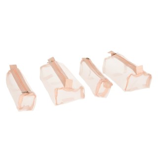 Kosmetyczka składana podróżna wypinana zwijana 4w1 duża pojemność przenośna różowa Kik Sp. z o. o. Sp. k.