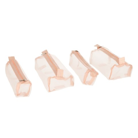 Kosmetyczka składana podróżna wypinana zwijana 4w1 duża pojemność przenośna różowa Kik Sp. z o. o. Sp. k.