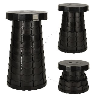 Krzesło składane taboret teleskopowy turystyczny przenośny czarny 200kg Kik Sp. z o. o. Sp. k.