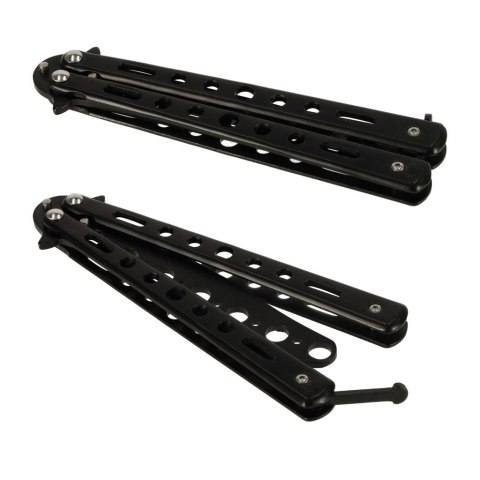 Nóż motylkowy motylek treningowy tępy do treningu składany ćwiczeń czarny Kik Sp. z o. o. Sp. k.