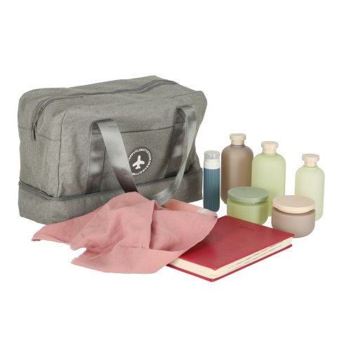 Torba podróżna bagaż podręczny do samolotu podróżna turystyczna pojemna uchwyt kieszenie 39x18x30 szara Kik Sp. z o. o. Sp. k.