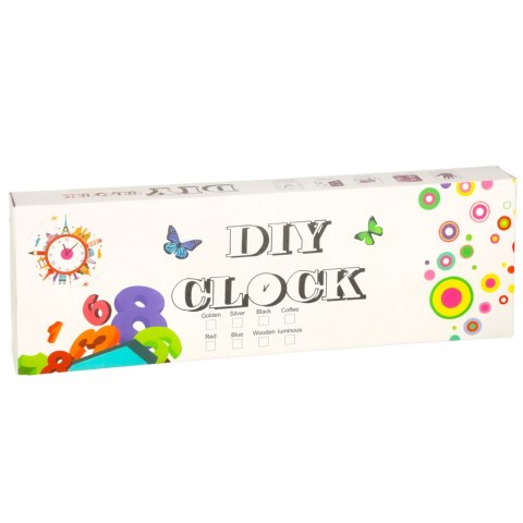 Zegar ścienny naklejany DIY regulowany 80-90 cm złoty kolorowy 12 cyfr Kik Sp. z o. o. Sp. k.
