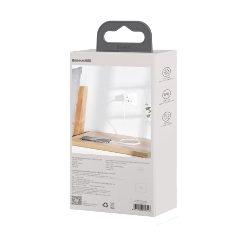 2x Kabel przewód Simple Wisdom iPhone Lightning - USB-C 20W 1.5 m - biały BASEUS