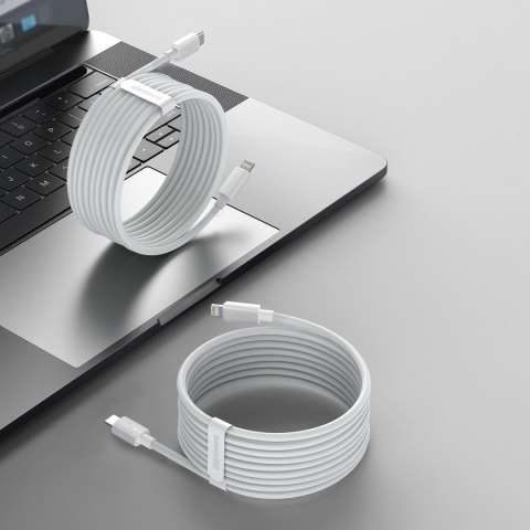 2x Kabel przewód Simple Wisdom iPhone Lightning - USB-C 20W 1.5 m - biały BASEUS