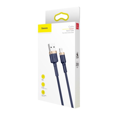 Kabel przewód Cafule USB-A - iPhone Lightning 2.4A QC 3.0 1m - niebiesko-złoty BASEUS