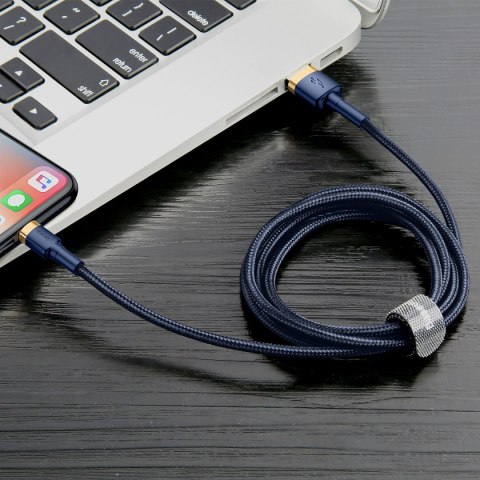 Kabel przewód Cafule USB-A - iPhone Lightning 2.4A QC 3.0 1m - niebiesko-złoty BASEUS