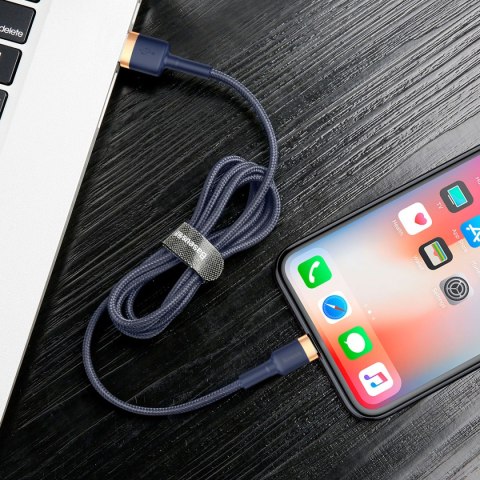 Kabel przewód Cafule USB-A - iPhone Lightning 2.4A QC 3.0 1m - niebiesko-złoty BASEUS