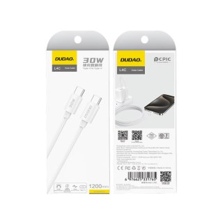 Kabel przewód L4C USB-C - USB-C 30W 480Mb/s 2m - biały DUDAO