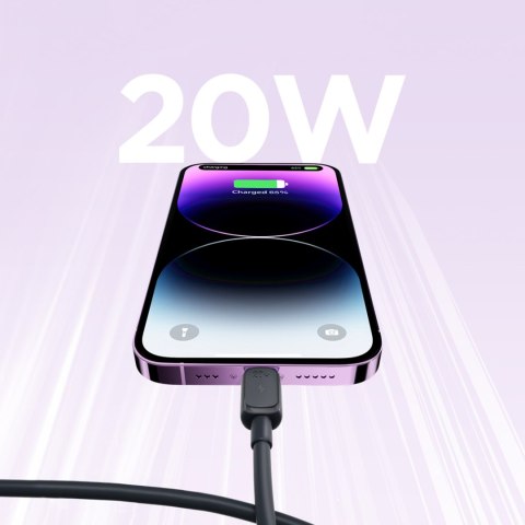 Kabel przewód Multi-Color Series A14 USB-C - iPhone Lightning 20W 1.2 m - czarny JOYROOM
