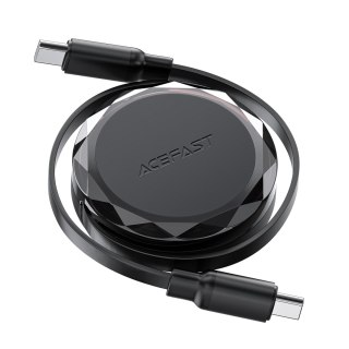 Kabel przewód USB-C - USB-C zwijany z organizerem 60W - czarny ACEFAST