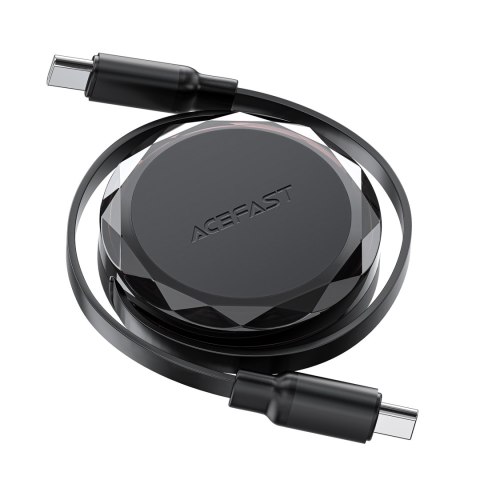 Kabel przewód USB-C - USB-C zwijany z organizerem 60W - czarny ACEFAST