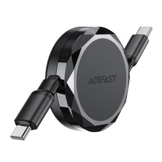 Kabel przewód USB-C - USB-C zwijany z organizerem 60W - czarny ACEFAST