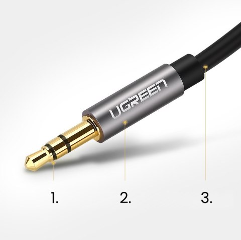 Kabel przewód audio AV119 mini jack 3.5mm 5m - czarny UGREEN