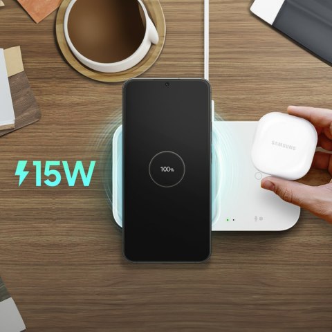 Ładowarka Samsung Wireless Charger Duo indukcyjna 15W - biała SAMSUNG