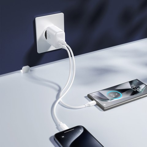 Ładowarka sieciowa 2x USB-C 20W PD QC 3.0 - biała JOYROOM