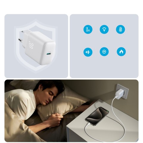 Ładowarka sieciowa USB-C PD 30W QC SFC - biała JOYROOM