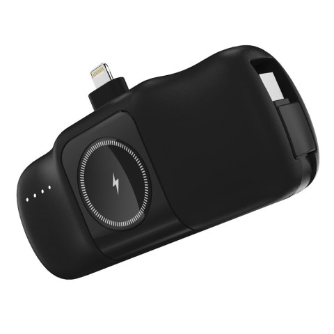 Mini powerbank 5000mAh 15W iPhone Lightning i ładowarką do Apple Watch - czarny WOZINSKY