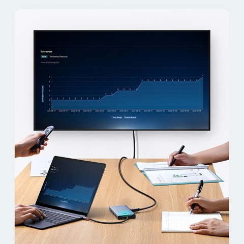 13w1 HUB adapter PortalJoy Series USB-C HDMI DP VGA USB-A PD RJ45 SD TF AUX - szary BASEUS