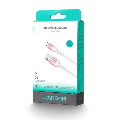 Kabel przewód Crystal-Clear Series 3A USB-A - USB-C 1.2m - biały JOYROOM