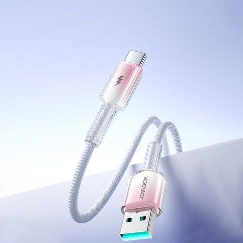 Kabel przewód Crystal-Clear Series 3A USB-A - USB-C 1.2m - biały JOYROOM