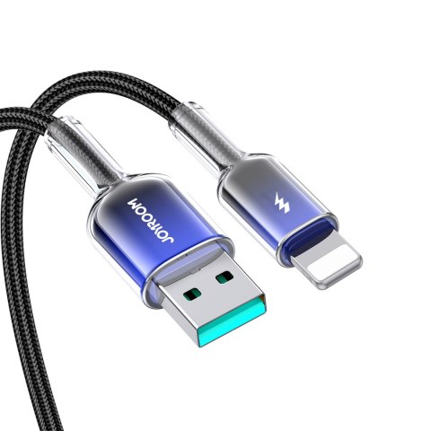 Kabel przewód Crystal-Clear Series 3A USB-A - iPhone Lightning 1.2m - czarny JOYROOM