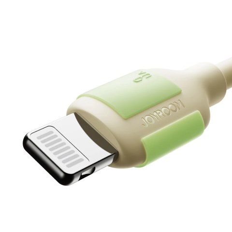 Kabel przewód USB-A - iPhone Lightning z fluorescencyjną końcówką 3A 2m - beżowy JOYROOM