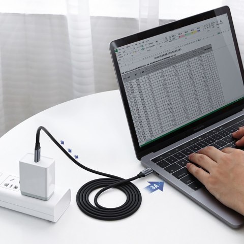 Kabel przewód USB-C 3.1 - USB-C 3.1 1.5m - szary UGREEN