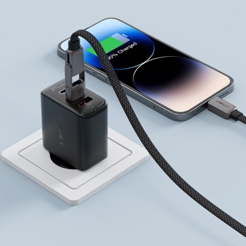 Kabel przewód USB-C - USB-A / USB-C 480Mb/s 3A 1.2m - czarny ACEFAST