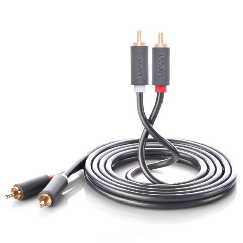 Kabel przewód audio 2RCA (męski) - 2RCA (męski) 2m - szary UGREEN