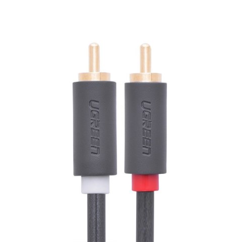Kabel przewód audio 2RCA (męski) - 2RCA (męski) 2m - szary UGREEN
