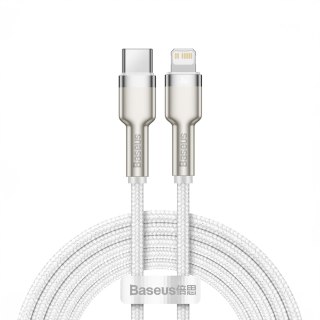 Kabel przewód do iPhone USB-C - Lightning Series Metal Data 20W PD 2m - biały BASEUS