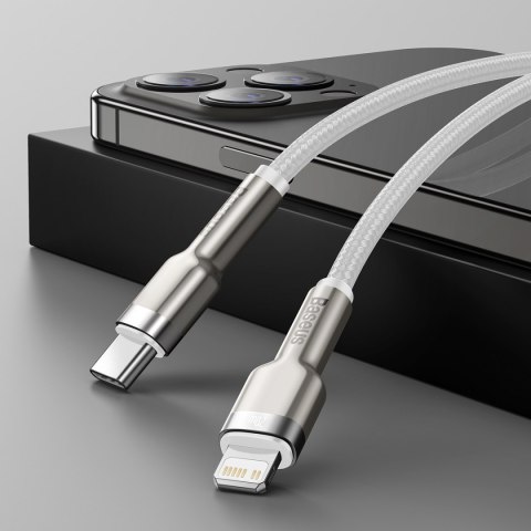 Kabel przewód do iPhone USB-C - Lightning Series Metal Data 20W PD 2m - biały BASEUS
