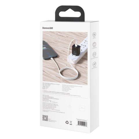 Kabel przewód do iPhone USB-C - Lightning Series Metal Data 20W PD 2m - biały BASEUS