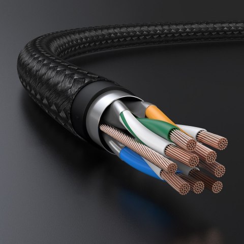 Kabel przewód patchcord Ethernet RJ45 Cat 7 10 Gbps 3m - czarny UGREEN