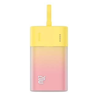 Powerbank Popsicle 5200mAh 20W z kablem Lightning 60W/20V/3A/30cm - zółto-różowy BASEUS