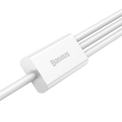 3w1 Kabel przewód Superior Series USB-A - USB-C / iPhone Lightning / micro USB 3.5A 0.5m - biały BASEUS